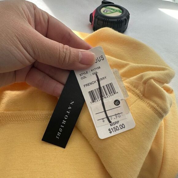 NATORIOUS by Natori Yellow French Terry 2 Piece Zip up Hoodie and Pant Set NEW - Picture 10 of 11